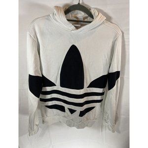 Adidas Sweater Boys Medium White Pullover Hoodie Long Sleeve Big Logo‎ Kids